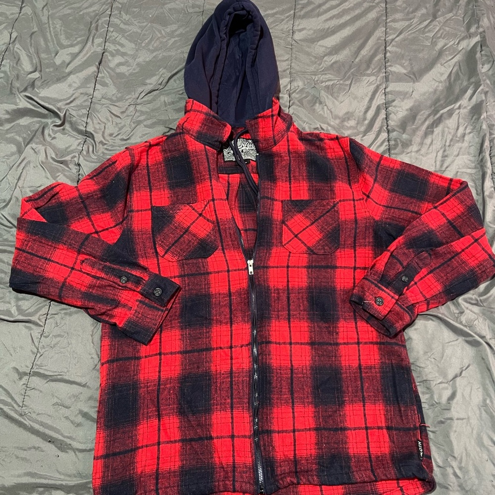 Red and Black Plaid Jacket